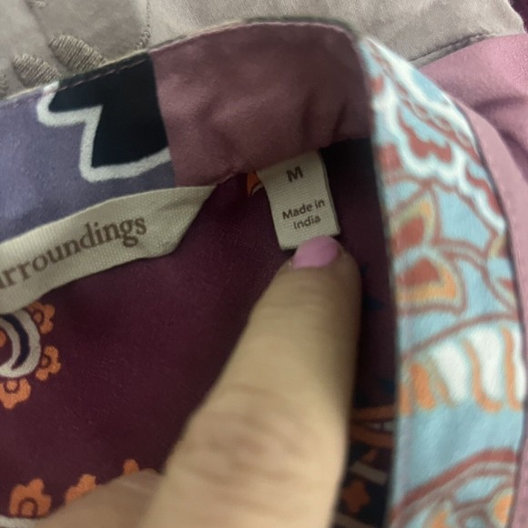 Soft Surroundings Womens Floral Paisley Multicolor Tunic Top Size M V-neck - Picture 6 of 7